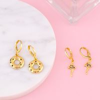 Ballet Girl Earrings Europe And America Creative Small Geometric Round Color Zircon Earrings Ear Clip Female Ery52 main image 5