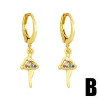 Ballet Girl Earrings Europe And America Creative Small Geometric Round Color Zircon Earrings Ear Clip Female Ery52 main image 6