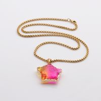 Nouveau Collier En Acier Inoxydable Pendentif Étoile En Cristal À Facettes Couleur Bijoux Étoile Multicolore En Gros main image 6