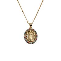 Retro Copper Zircon Variety Of Cross Maria Pendant Necklace Wholesale main image 4