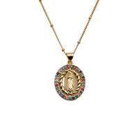 Croix-frontière Mode Variété Bijoux Cuivre Zircon Vierge Marie Collier Européen Et Américain Station Indépendante Collier En Gros main image 6