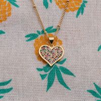 European And American Copper Zircon Valentine's Day Heart Pendant Necklace main image 3