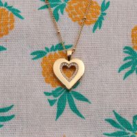European And American Copper Zircon Valentine's Day Heart Pendant Necklace main image 5
