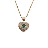 European And American Copper Zircon Heart Pendant Necklace main image 3