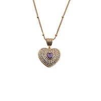 Collier Pendentif Coeur Européen Et Américain En Cuivre Zircon main image 4