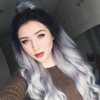 Foreign Trade Cross-border E-commerce Wig European And American Long Hair Chemical Fiber Gradient Granny Grey Rose Net High-end Supply main image 2