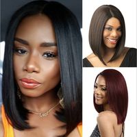 Fashion Women's Wigs Black Short Straight Hair Chemical Fiber Hair Wigs main image 3