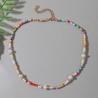 Bohemian Simple Handmade Woven Pearl Bead Necklace Women's European And American Creative Trending Clavicle Chain Jewelry sku image 1
