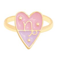 18k Niche Design Sense Twelve Constellation 12 Constellation Dripping Oil Stainless Steel Ring sku image 12