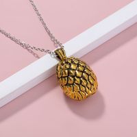 Fashion Street Shooting Fruit Golden Pineapple Pendant Necklace Accessories sku image 1
