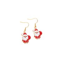 European And American New Fashion Christmas Dripping Santa Claus Earrings Jewelry Wholesale sku image 1