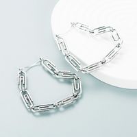 Fashion Personality Chain Heart-shaped Earrings Minimalist Style Creative Earrings sku image 2