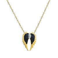 Exquisite Diamonds And Non-fading Titanium Steel Necklace Simple Angel Wings Clavicle Chain sku image 1