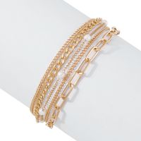 Fashion Geometric Multi-layer Anklet Metal Texture Niche Imitation Pearl Hollow Personality Accessories sku image 1