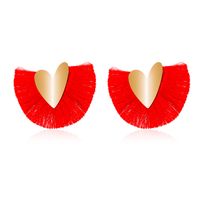 Bohemian Fan-shaped Tassel Earrings Ethnic Style Retro Handmade Geometric Earrings sku image 2