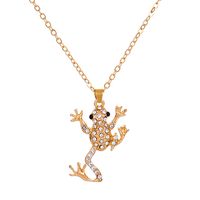 Cute Diamond Frog Pendant Necklace Small Fresh Cartoon Animal Long Clavicle Chain sku image 1