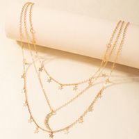 Fashion Simple Jewelry Multilayer Necklace  Moon Star Alloy Necklace main image 5