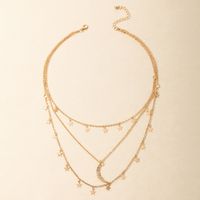 Fashion Simple Jewelry Multilayer Necklace  Moon Star Alloy Necklace main image 6