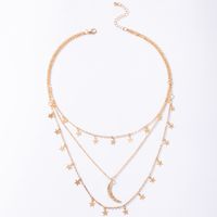 Fashion Simple Jewelry Multilayer Necklace  Moon Star Alloy Necklace main image 7