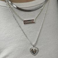 Collier Multicouche De Lettre De Coeur De Style Rétro Hip-hop En Gros sku image 1