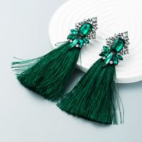 New Exaggerated Long Tassel Earrings With Diamonds Fashion Female Earrings Wholesale main image 4