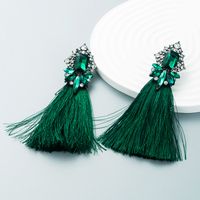 New Exaggerated Long Tassel Earrings With Diamonds Fashion Female Earrings Wholesale main image 5