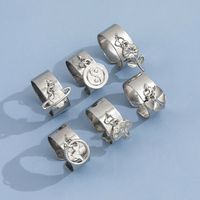 Ornaments Personality Smooth Ring Gossip Mushroom Butterfly Pendant Six-piece Open Ring sku image 1
