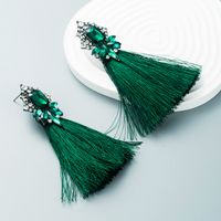 New Exaggerated Long Tassel Earrings With Diamonds Fashion Female Earrings Wholesale sku image 1