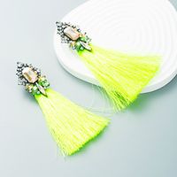 New Exaggerated Long Tassel Earrings With Diamonds Fashion Female Earrings Wholesale sku image 2