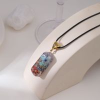 Farbiger Stein Lange Halskette Halbedelstein Natürlicher Kieskristallanhänger Großhandel sku image 2