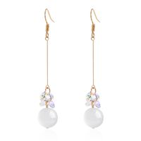 Korean Fashion Simple Long Opal Earrings Bow Zircon Earrings sku image 2