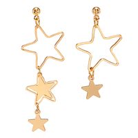 1 Pair Retro Lady Star Hollow Out Alloy Drop Earrings main image 3