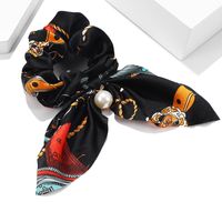European And American Trendy Pearl Pendant Ribbon Hair Tie Bow Knot Knotted Head Rope sku image 3