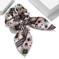 European And American Trendy Pearl Pendant Ribbon Hair Tie Bow Knot Knotted Head Rope sku image 8