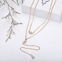 Europe And America Cross Border Hot-selling Ornament Personality Trend Summer Sexy Necklace Shiny Diamond Tassel Women's Necklace Clavicle Chain sku image 1
