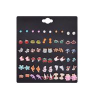 Cute Children 30 Pairs Of Earrings Set New Fashion Pearl Crown Butterfly Earrings Wholesale sku image 1