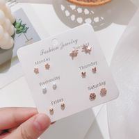 Korean Version Of Autumn And Winter Earrings Set Temperament Pearl Bow Earrings Wholesale sku image 10