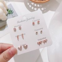 Korean Version Of Autumn And Winter Earrings Set Temperament Pearl Bow Earrings Wholesale sku image 11