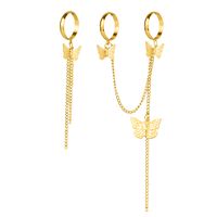 New Style Sweet And Lovely Tassel Chain Butterfly Ring 2-piece Set sku image 1