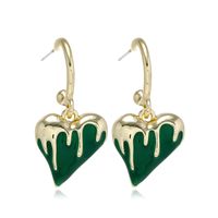 Retro Metal Earrings Japanese And Korean Fashion New Alloy Dripping Love Earrings sku image 1