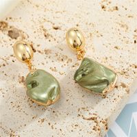 Bohemian Unique Exaggerated Irregular Resin Earrings Candy Color Natural Stone Imitated Earrings Cross-border Sold Jewelry sku image 2