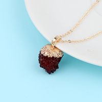 Personality Bayberry Ball Pendant Necklace Imitation Natural Stone Resin Retro Jewelry sku image 4