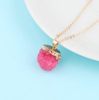 Personality Bayberry Ball Pendant Necklace Imitation Natural Stone Resin Retro Jewelry sku image 8