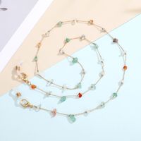 Foreign Trade Natural Stone Mask Chain Halter Eyeglasses Chain Turquoise Mask Rope Lanyard Pendant Chain Necklace Crystal Chain sku image 1