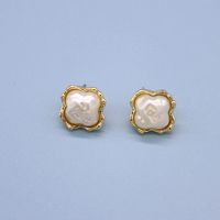 Korean New Simple Square Five-pointed Star Heart-shaped Pearl Stud Earrings Geometric And Gold Hemming Earrings Cross-border Sold Jewelry sku image 4