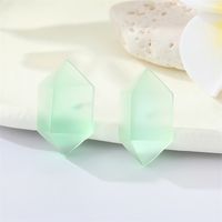 New Simple Candy Color Three-dimensional Geometric Resin Jelly Earrings Cross-border sku image 4