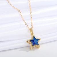 Jewelry Micro-inlaid Star Necklace Simple Five-pointed Star Pendant Clavicle Chain Jewelry sku image 3