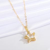 Jewelry Micro-inlaid Star Necklace Simple Five-pointed Star Pendant Clavicle Chain Jewelry sku image 4