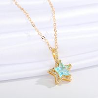 Jewelry Micro-inlaid Star Necklace Simple Five-pointed Star Pendant Clavicle Chain Jewelry sku image 5