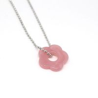 Simple Personality Hollow Flower Necklace Color Flower Sweater Chain Jewelry sku image 9